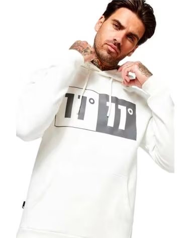 11 DEGREES FELPA CON CAPPUCCIO DA UOMO 11 DEGREES CON LOGO BOX STAMPATO BLANCO