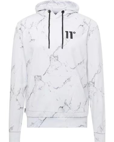 11 DEGREES MOLETOM COM CAPUZ 11 DEGREES MARBLE PRINT BRANCO BLANCO