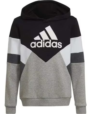 ADIDAS SUDADERA CON CAPUCHA ADIDAS BADGE OF SPORT COLORBLOCK PARA JÓVENES GRIS