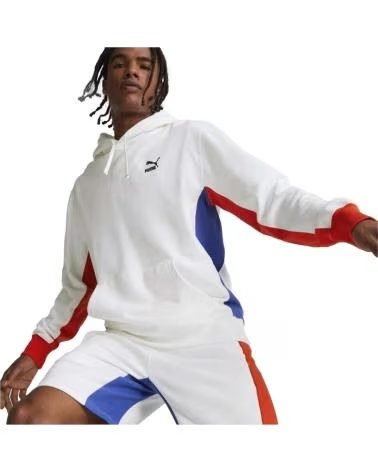 PUMA FELPA PUMA CLASSICS BLOCK HOODIE BIANCA DA UOMO BLANCO