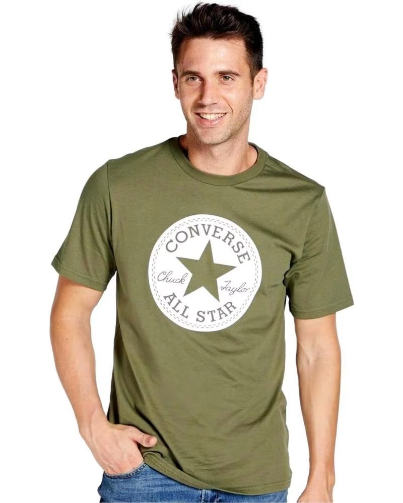 CONVERSE T-SHIRT CONVERSE ALL STAR A MANICHE CORTE DA UOMO VERDE