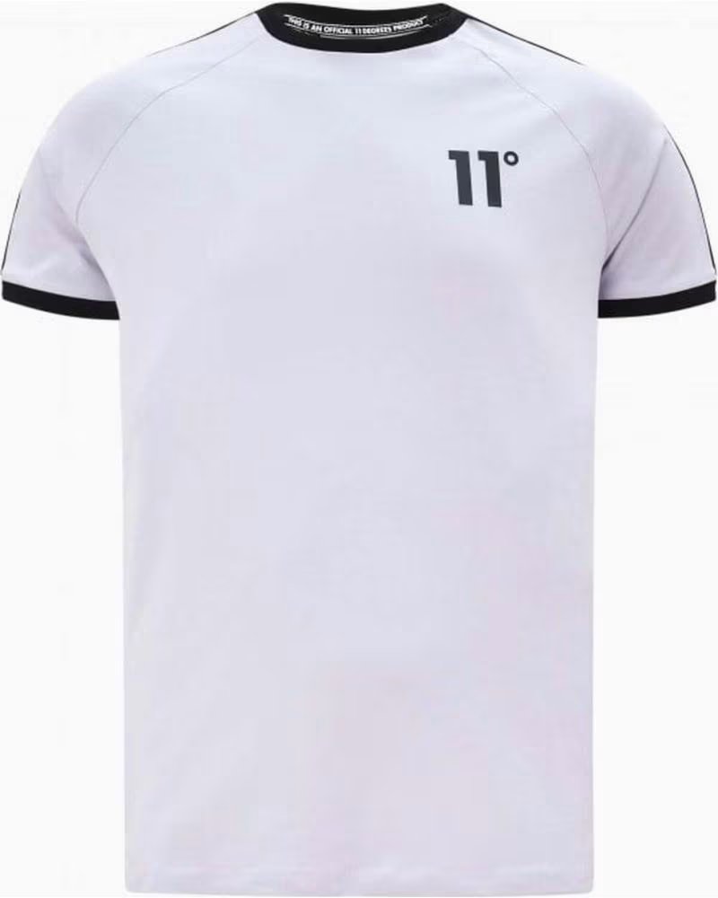 11 DEGREES 11 DEGREES TAPED RINGER T-SHIRT WHITE AZUL