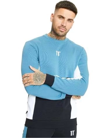 11 DEGREES FELPA 11 DEGREES CUT AND SEW COLOR BLOCK NEGRO