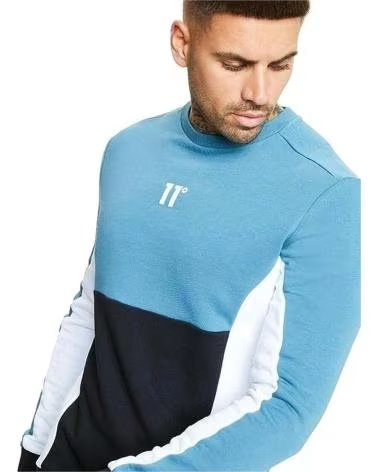 11 DEGREES 11 DEGREES CUT AND SEW SWEATSHIRT MIT FARBBLOCK NEGRO