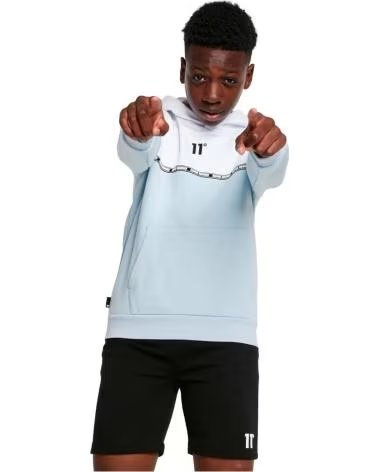 11 DEGREES 11 DEGREES TAPED BLOCK PULLOVER HOODIE BLUE AZUL