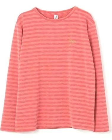 ASTORE CAMISETA FEMININA DE MANGA COMPRIDA LISTRADA ROSA