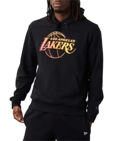 NEW ERA SUDADERA CON CAPUCHA NEW ERA LOS ANGELES LAKERS HOMBRE NEGRA NEGRO
