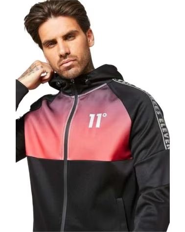 11 DEGREES 11 DEGREES CUT & SEW OMBRE TRAC ZIP HOODIE RED ROJO