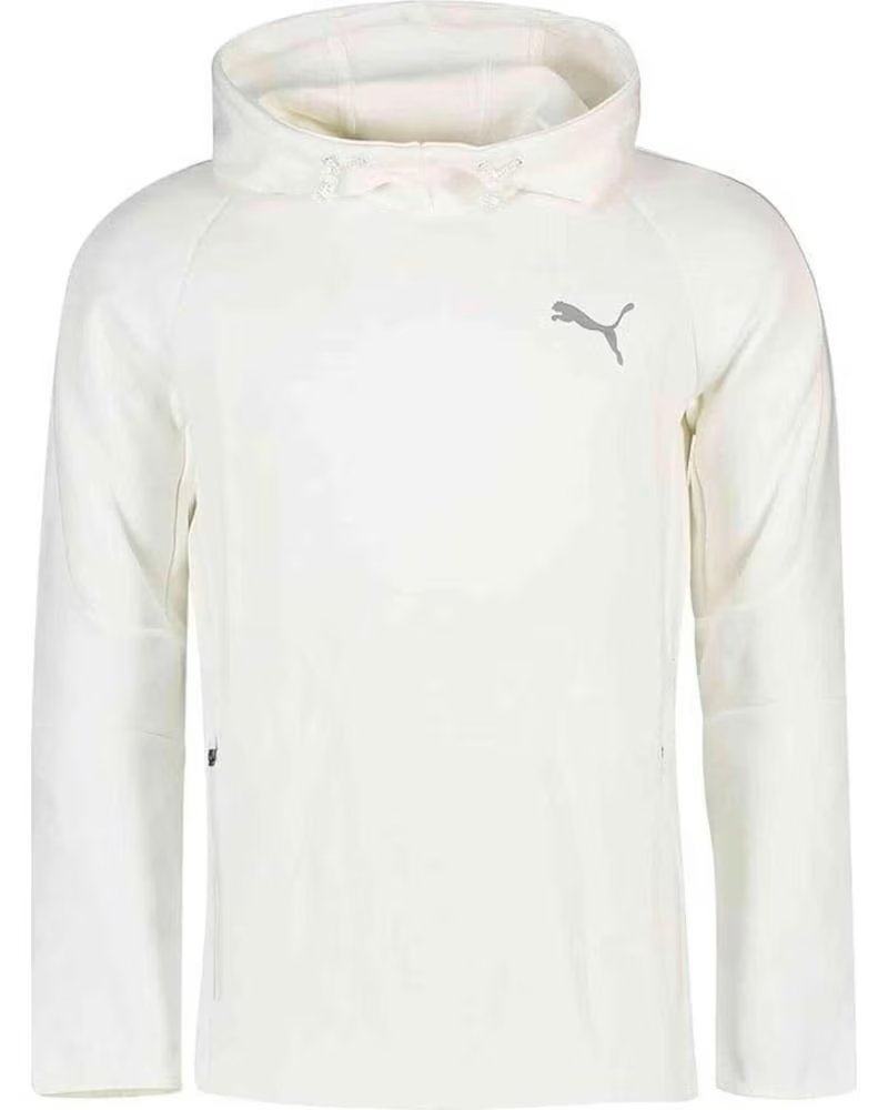 PUMA FELPA CON CAPPUCCIO PUMA EVOSTRIPE DA UOMO BLANCO
