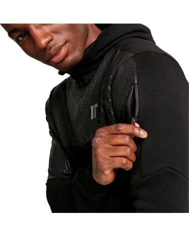 11 DEGREES ENSEMBLE DE SPORT 11 DEGREES MIXED FABRIC FULL ZIP NOIR NEGRO