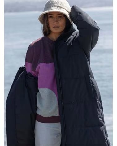 ROXY ROXY "TEST OF TIME" PARKA LUNGA DONNA NERO NEGRO