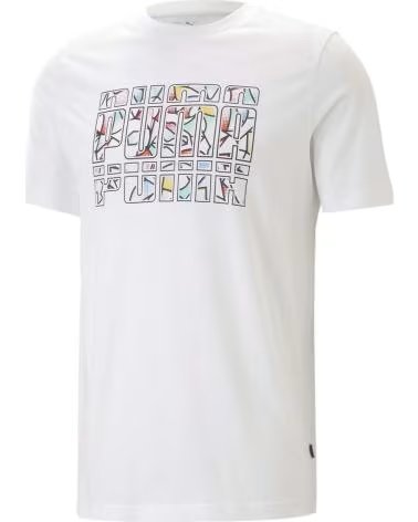 PUMA CAMISETA GRÁFICA DE VERANO PUMA PARA HOMBRE BLANCO