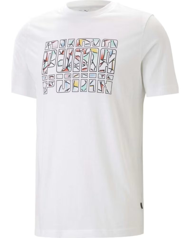 PUMA CAMISETA GRÁFICA DE VERANO PUMA PARA HOMBRE BLANCO
