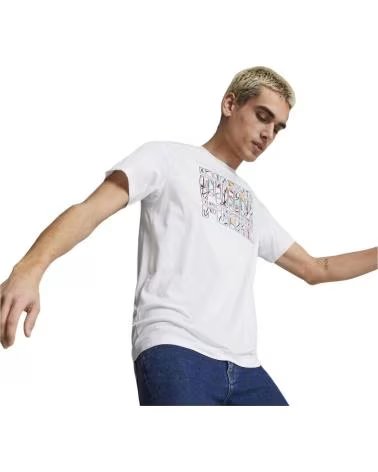 PUMA CAMISETA GRÁFICA DE VERANO PUMA PARA HOMBRE BLANCO