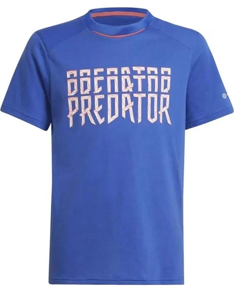 girl and boy Zapatillas deporte ADIDAS KIDS ADIDAS PREDATOR TEE JUNIOR BLUE T-SHIRT AZUL