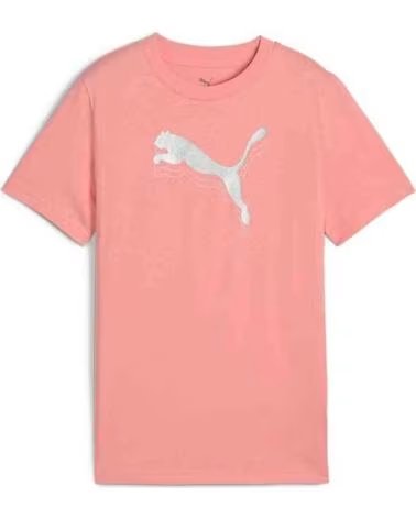 Sapatilhas de Menina e Menino PUMA CAMISETA ESS METALLIC TEE G ROSA