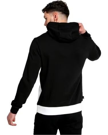 11 DEGREES FELPA CON CAPPUCCIO 11 DEGREES CUT SEW TAPED BIANCO E NERO BLANCO