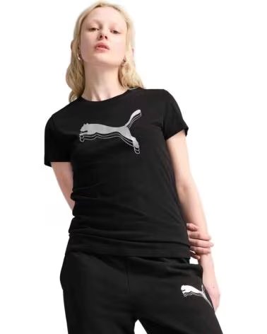 PUMA PUMA ESS METALLIC TEE WOMEN´S BLACK T-SHIRT NEGRO