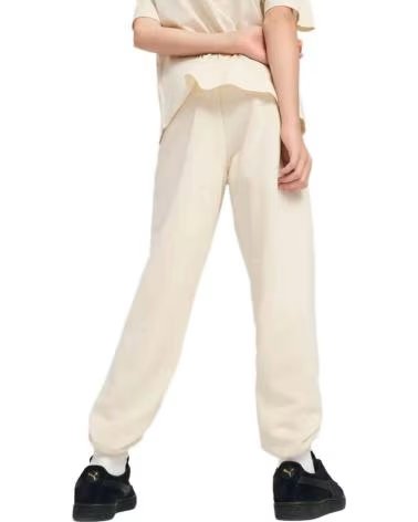 PUMA PANTALÓN JOGGER CON LOGO BORDADO BEIGE