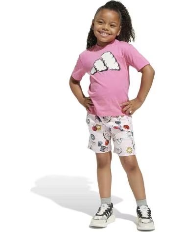 ADIDAS COMPLETO SPORTIVO ADIDAS BAMBINA ROSA CON STAMPA DIVERTENTE ROSA
