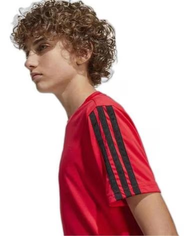 ADIDAS ADIDAS ESSENTIALS 3-STRIPES SHORT SLEEVE T-SHIRT FOR KIDS ROJO