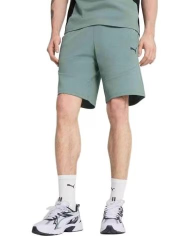 PUMA PANTALONI CORTI PUMA ESSENTIALS LOGO UOMO VERDI VERDE