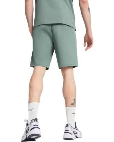 PUMA PANTALONI CORTI PUMA ESSENTIALS LOGO UOMO VERDI VERDE