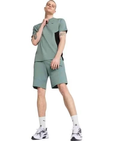 PUMA PANTALONI CORTI PUMA ESSENTIALS LOGO UOMO VERDI VERDE