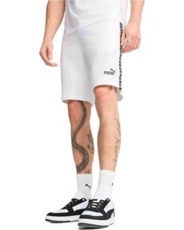 PUMA PANTALONI CORTI PUMA ESS TAPE SHORTS 9 TR DA UOMO BLANCO