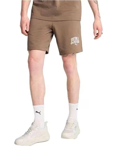 PUMA PANTALONCINO PUMA ESSENTIALS UOMO MARRONE MARRON