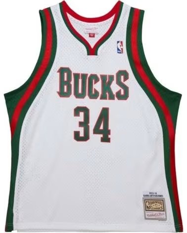 MITCHELL  NESS MITCHELL & NESS BUCKS GIANNIS ANTETOKOUNMPO #34 MEN´S BASKETBALL JERSEY WHITE BLANCO