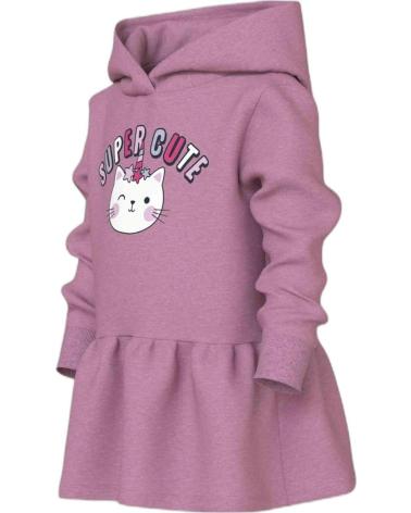 NAME IT SUDADERA CON CAPUCHA Y VOLANTES PARA NIÑA, DISEÑO DE GATO MORADO