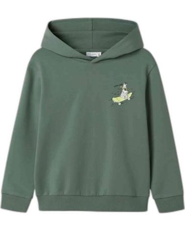 NAME IT SUDADERA CON CAPUCHA NAME IT PARA NIÑOS UNISEX VERDE CON ESTAMPADO VERDE