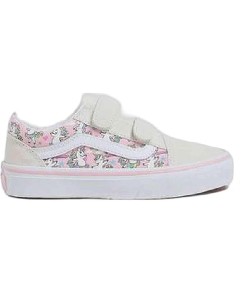 VANS OFF THE WALL VANS OLD SKOOL V SNEAKER FÜR MÄDCHEN MIT KLETTVERSCHLUSS BEIGE