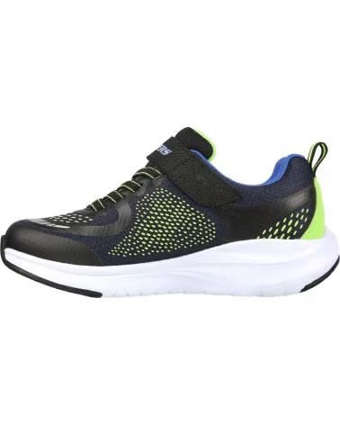 SKECHERS BASKETS SKECHERS POUR GARÇON NOIRES AVEC DÉTAILS LIME NEGRO