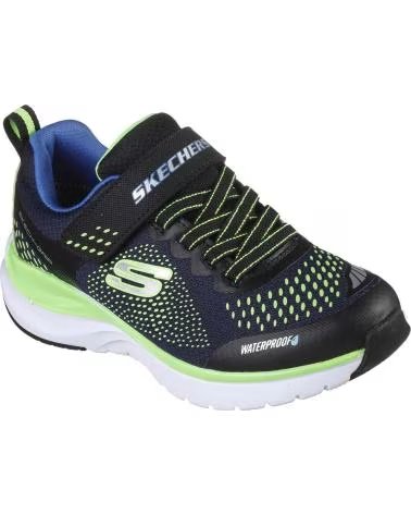 SKECHERS BASKETS SKECHERS POUR GARÇON NOIRES AVEC DÉTAILS LIME NEGRO