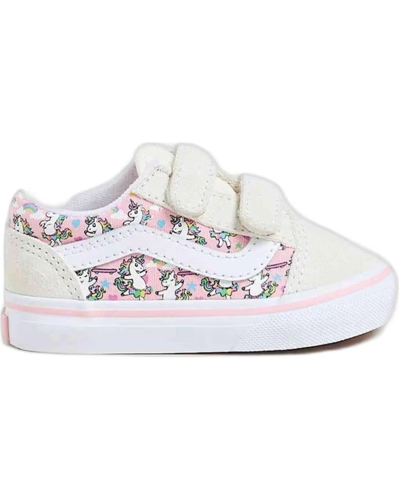 VANS OFF THE WALL VANS OLD SKOOL V SNEAKER FÜR KLEINKINDER MIT BLUMENMUSTER BEIGE