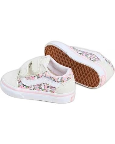 VANS OFF THE WALL VANS OLD SKOOL V SNEAKER FÜR KLEINKINDER MIT BLUMENMUSTER BEIGE