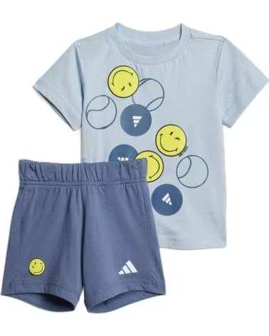 ADIDAS TUTA SPORTIVA ADIDAS PER BAMBINO BLU CON STAMPA SMILEY AZUL