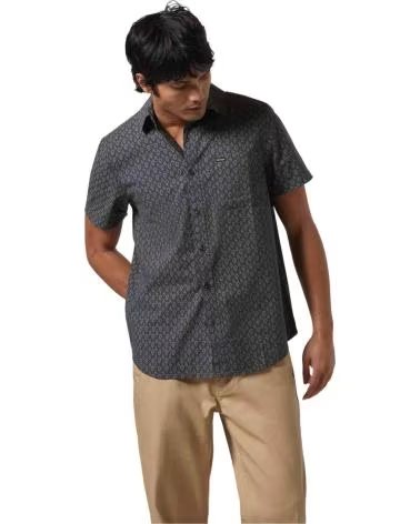 BRIXTON CAMICIA A MANICHE CORTE BRIXTON DA UOMO NEGRO