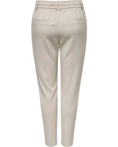 ONLY PANTALÓN LARGO BEIGE DE TALLE ALTO CON CORDÓN PARA MUJER BEIGE