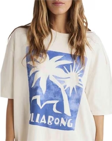 BILLABONG CAMISETA DE MANGA CORTA BILLABONG PARA MUJER CON ESTAMPADO TROPICAL BLANCO