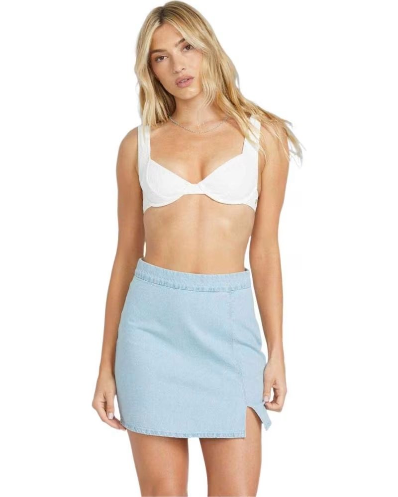 BILLABONG BILLABONG WOMEN´S HIGH-WAISTED DENIM MINI SKIRT AZUL