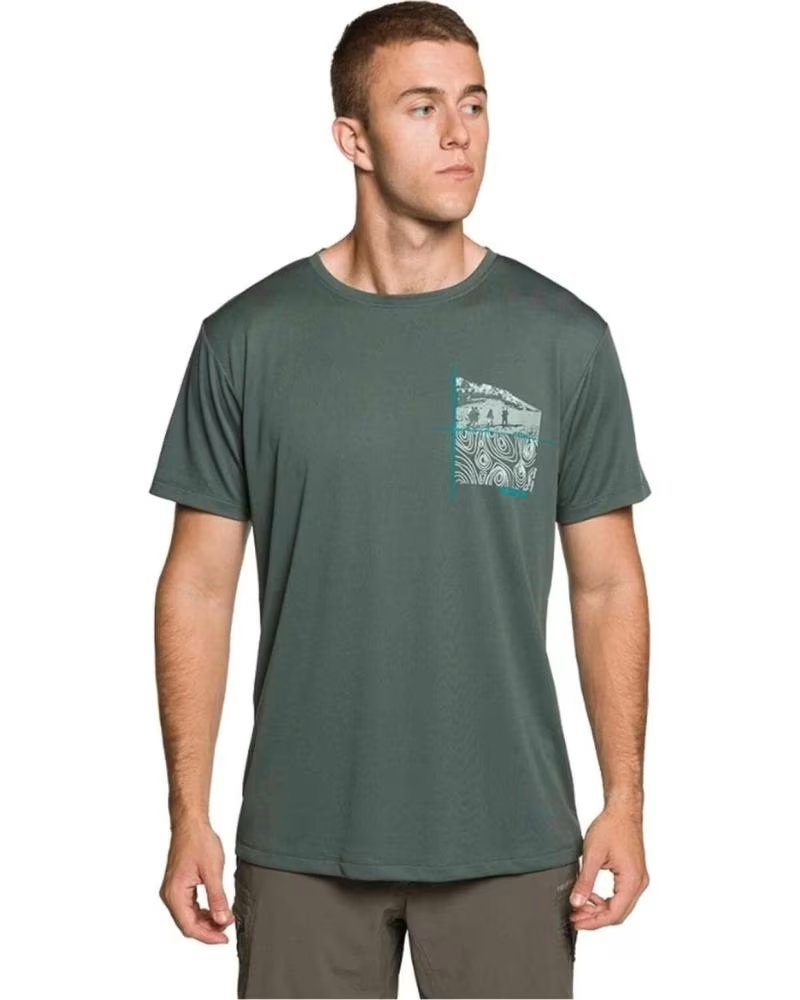 TRANGOWORLD TRANGOWORLD KURZARM-T-SHIRT MIT TASCHE VERDE