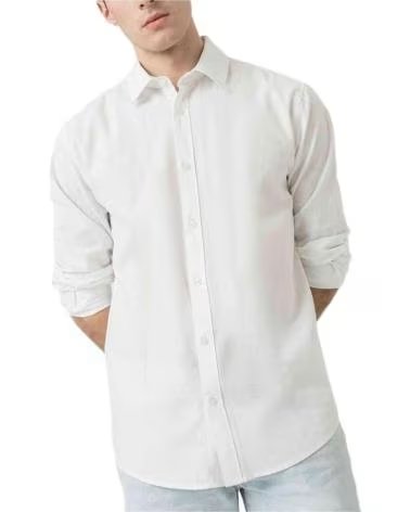 TIFFOSI CAMICIA IN LINO A MANICHE LUNGHE DA UOMO TIFFOSI BLANCO