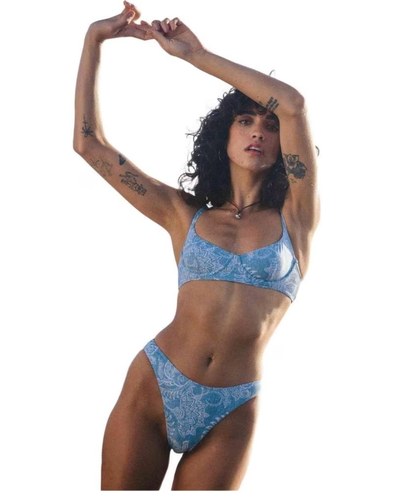 BILLABONG BILLABONG WOMEN´S BLUE BIKINI TOP WITH FLORAL PRINT AZUL