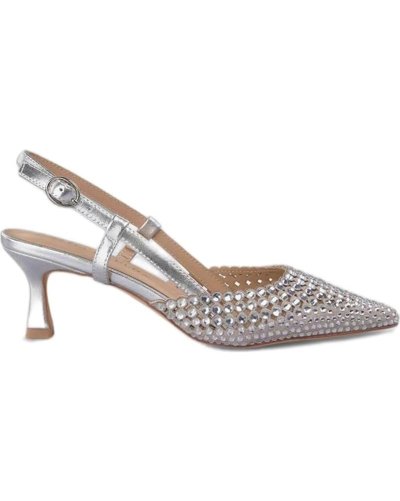 ALMA EN PENA WOMEN´S SILVER RHINESTONE SLINGBACK HEELS DORADO