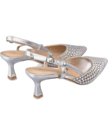 ALMA EN PENA WOMEN´S SILVER RHINESTONE SLINGBACK HEELS DORADO