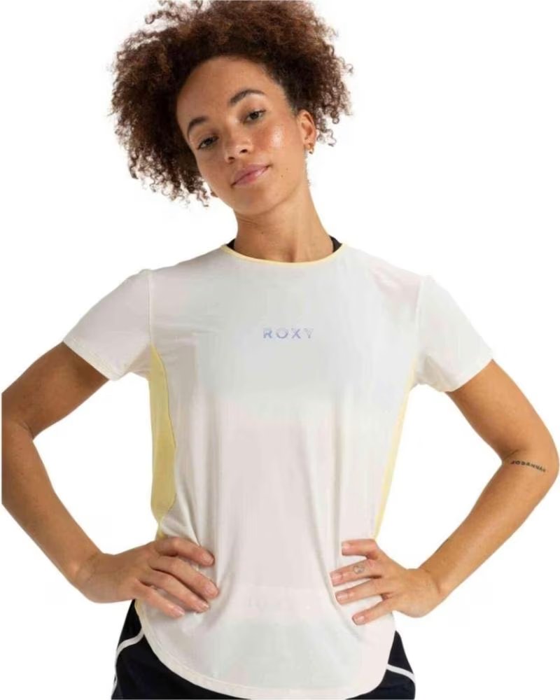 ROXY BOLD MOVES 20 MESH T-SHIRT FOR WOMEN BEIG