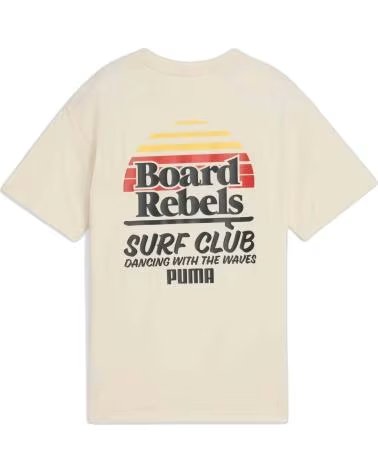 PUMA BOARD REBELS SURF CLUB T-SHIRT BEIGE